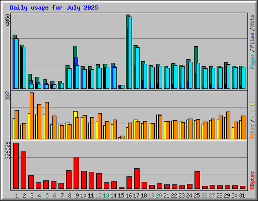 Daily usage for July 2025